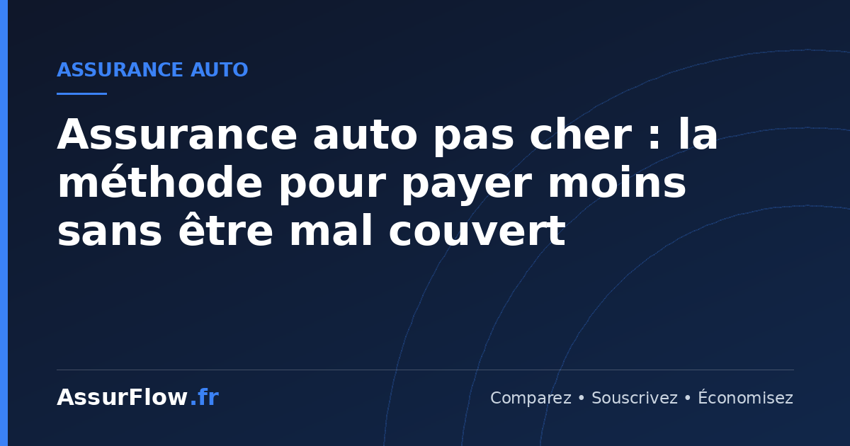 Assurance auto pas cher : la méthode pour payer moins sans être mal couvert