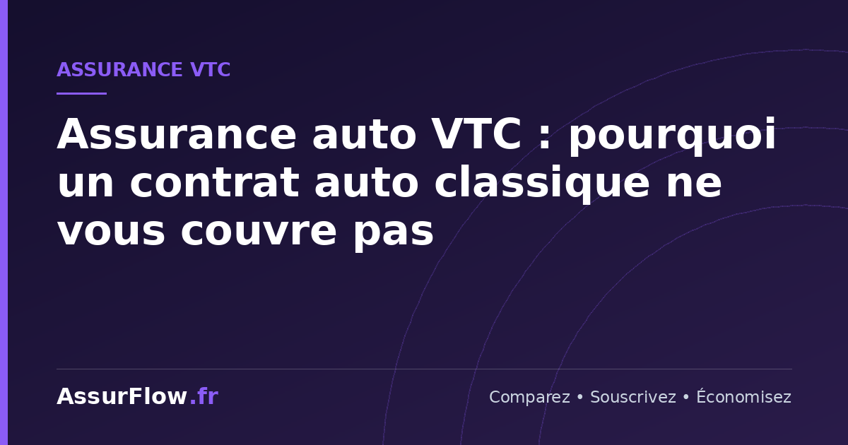 Assurance auto VTC : pourquoi un contrat auto classique ne vous couvre pas