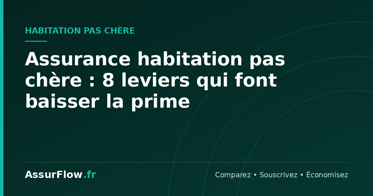 Assurance habitation pas chère : 8 leviers qui font baisser la prime