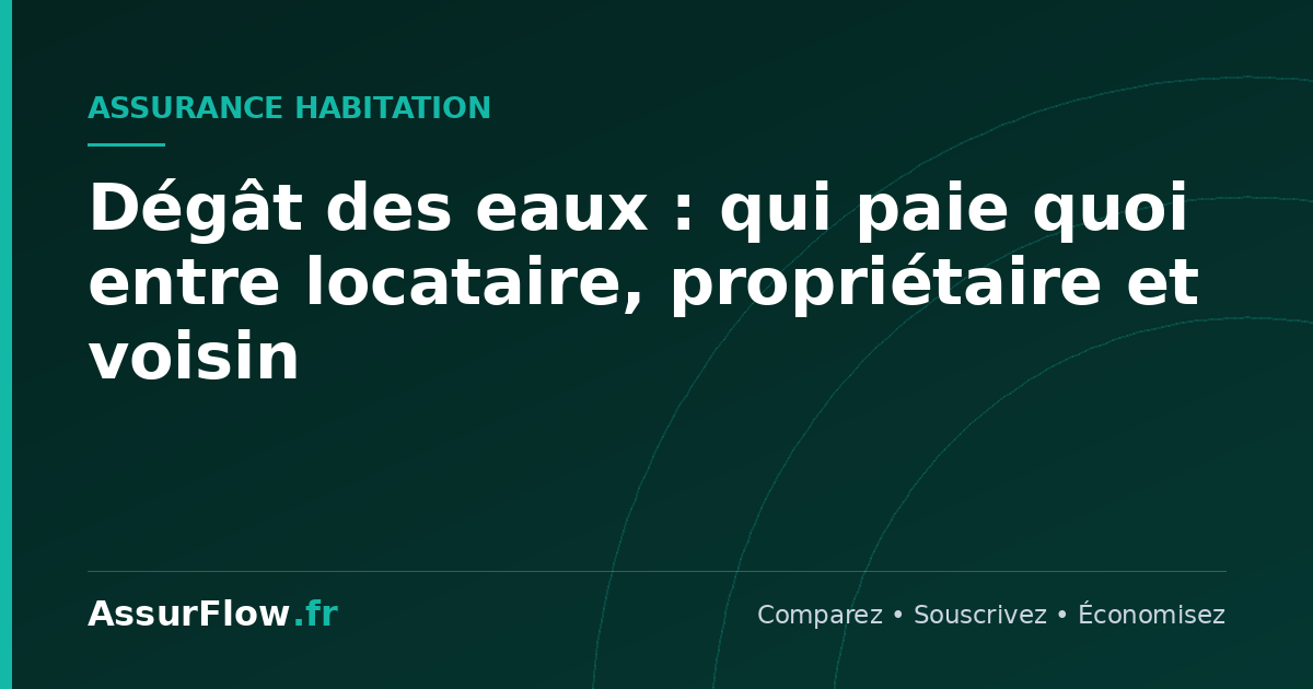 Dégât des eaux : qui paie quoi entre locataire, propriétaire et voisin