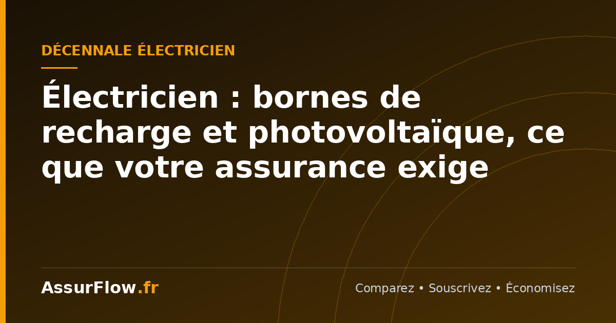 Électricien : bornes de recharge et photovoltaïque, ce que votre assurance exige
