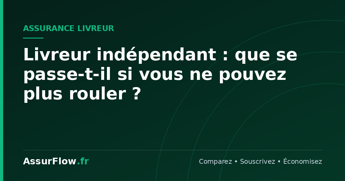 Livreur indépendant : que se passe-t-il si vous ne pouvez plus rouler ?
