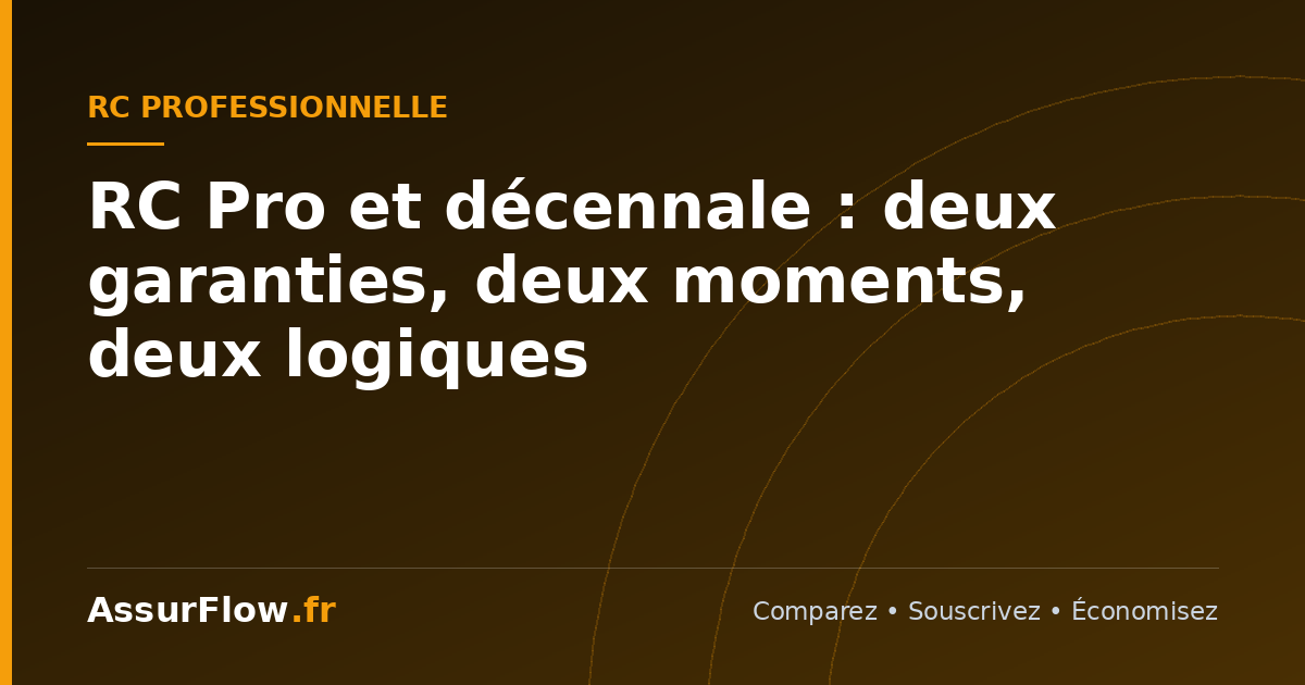 RC Pro et décennale : deux garanties, deux moments, deux logiques